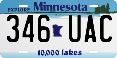 MN license plate 346UAC