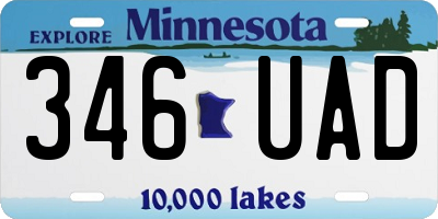 MN license plate 346UAD