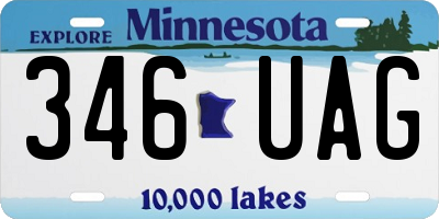 MN license plate 346UAG