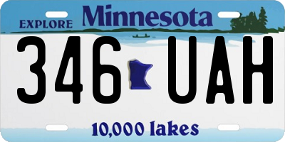 MN license plate 346UAH