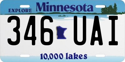 MN license plate 346UAI