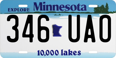 MN license plate 346UAO