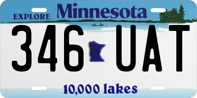 MN license plate 346UAT