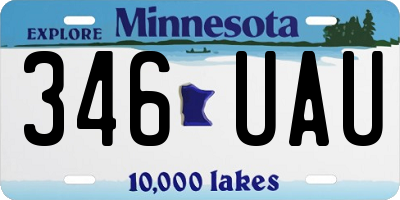 MN license plate 346UAU