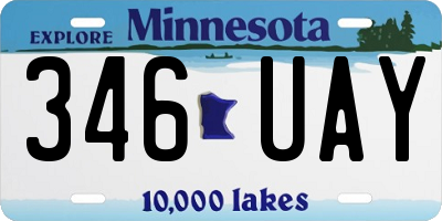 MN license plate 346UAY