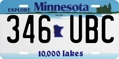 MN license plate 346UBC