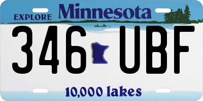 MN license plate 346UBF