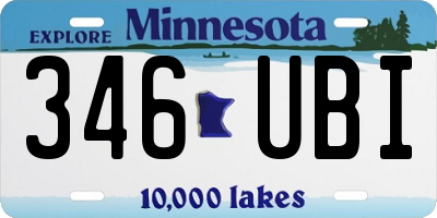 MN license plate 346UBI