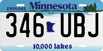 MN license plate 346UBJ