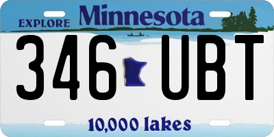 MN license plate 346UBT