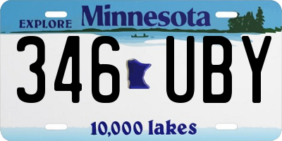 MN license plate 346UBY