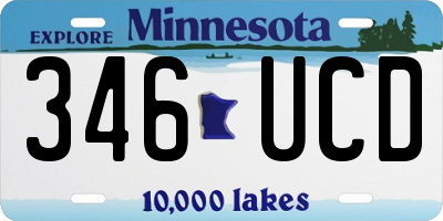 MN license plate 346UCD