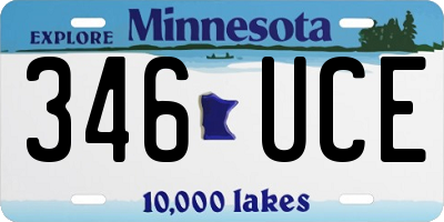 MN license plate 346UCE