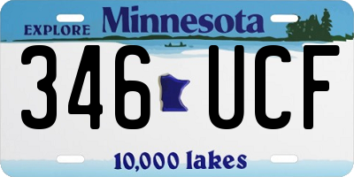 MN license plate 346UCF