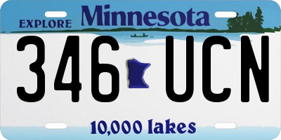 MN license plate 346UCN