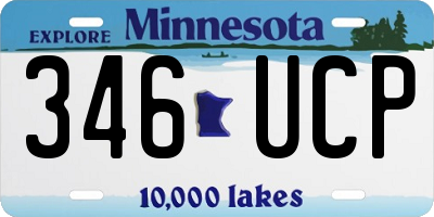 MN license plate 346UCP