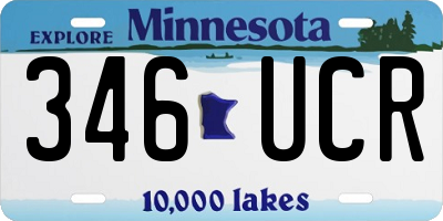 MN license plate 346UCR