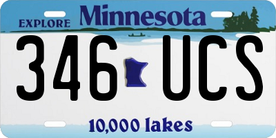 MN license plate 346UCS