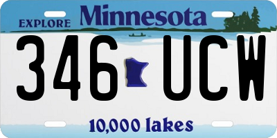 MN license plate 346UCW