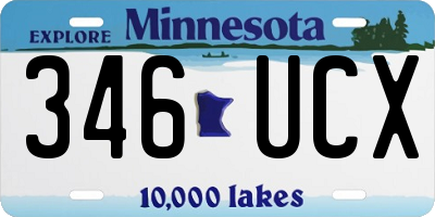 MN license plate 346UCX