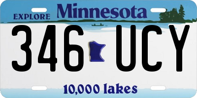 MN license plate 346UCY