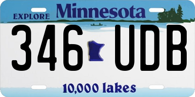 MN license plate 346UDB