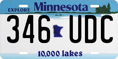 MN license plate 346UDC