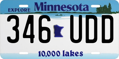 MN license plate 346UDD