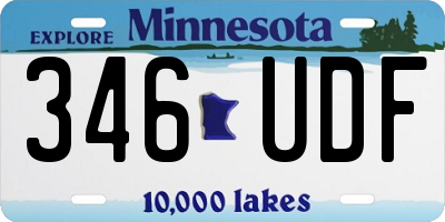 MN license plate 346UDF