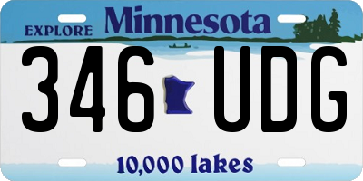 MN license plate 346UDG