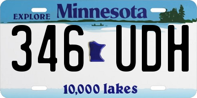 MN license plate 346UDH