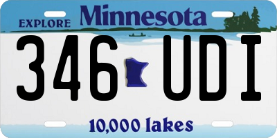 MN license plate 346UDI