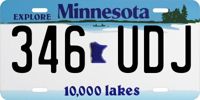 MN license plate 346UDJ
