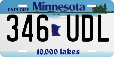 MN license plate 346UDL