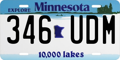 MN license plate 346UDM