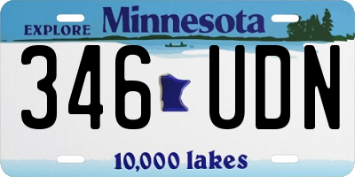 MN license plate 346UDN