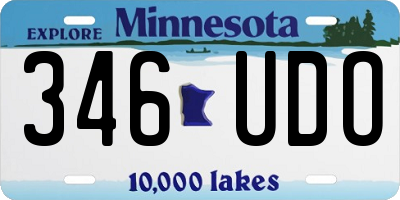 MN license plate 346UDO