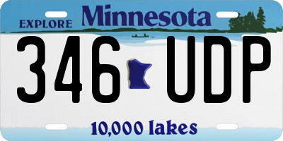 MN license plate 346UDP