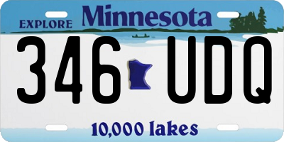 MN license plate 346UDQ