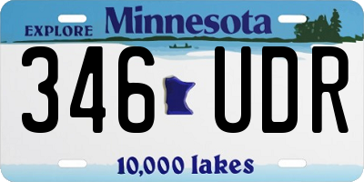 MN license plate 346UDR