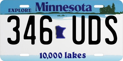 MN license plate 346UDS