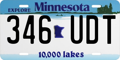 MN license plate 346UDT