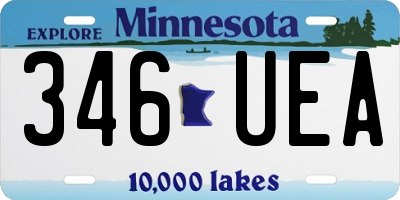MN license plate 346UEA