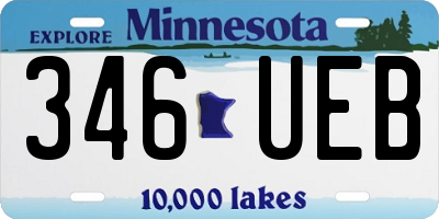 MN license plate 346UEB