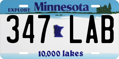 MN license plate 347LAB