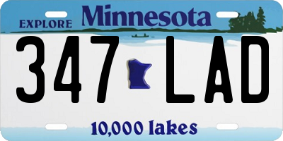 MN license plate 347LAD