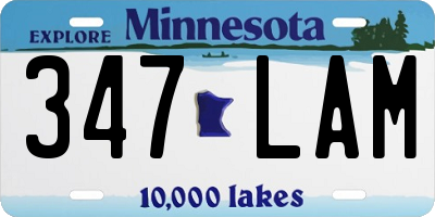 MN license plate 347LAM