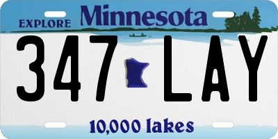MN license plate 347LAY