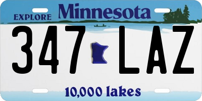 MN license plate 347LAZ