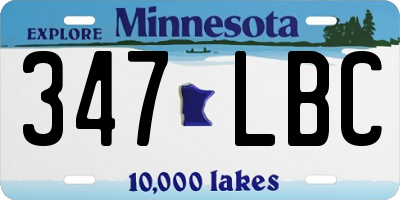 MN license plate 347LBC